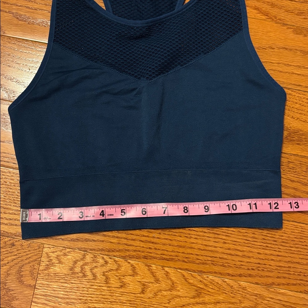 JoyLab High Neck Sports Bra Medium Teal Blue Green Stretch Longline Medium - Picture 10 of 10